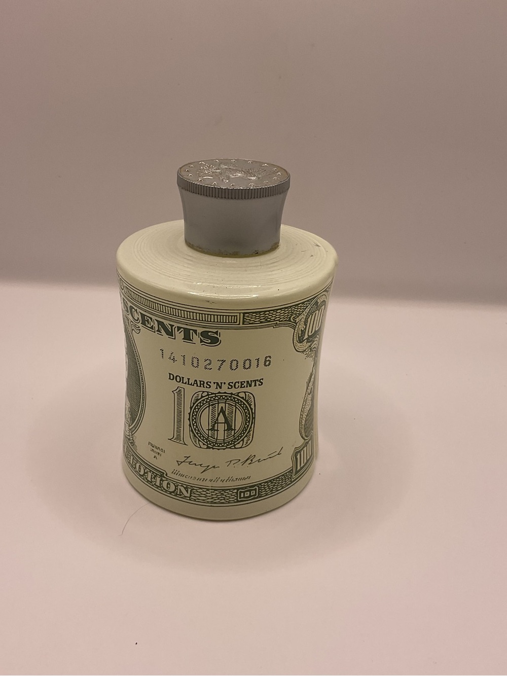 "Vintage Avon Empty ""Dollar 'N' Scents"" 100 Dollar Glass Bottle Decanter 1966"